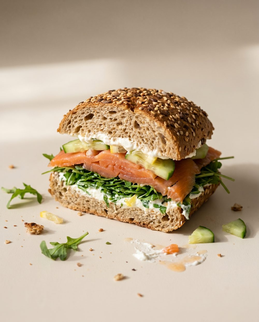 Salmon and Rucola sandwich
